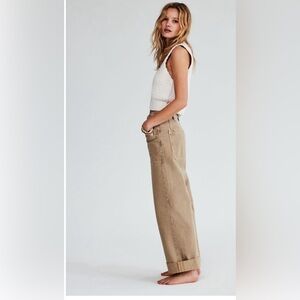 We The Free Palmer Cuffed Jeans. Savannah Khaki. Size 27